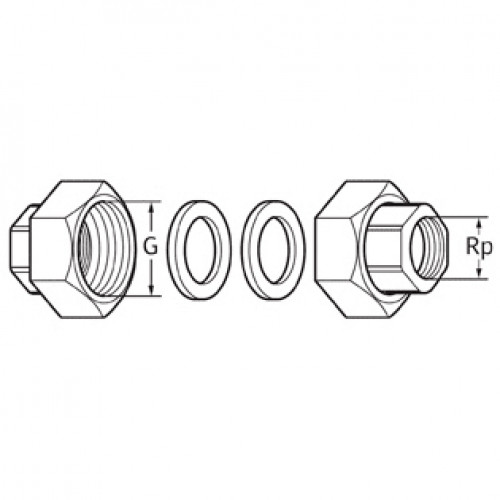 Комплект гаек для насоса WILO R11/2"-R1"GT (3XPART)+BOX-CHR — изображение 2