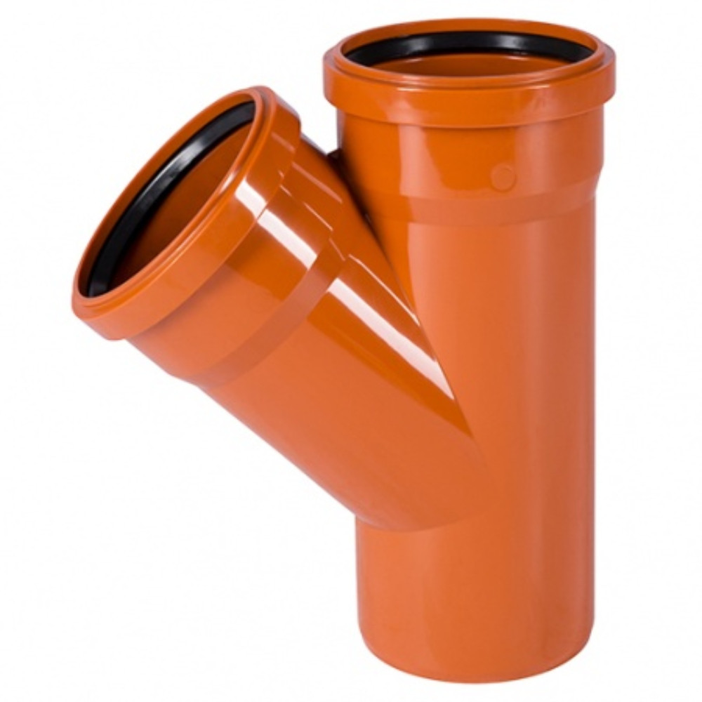 Тройник Ostendorf 110/110×45гр. KGEA наруж.кан. PVC цв.рыжий