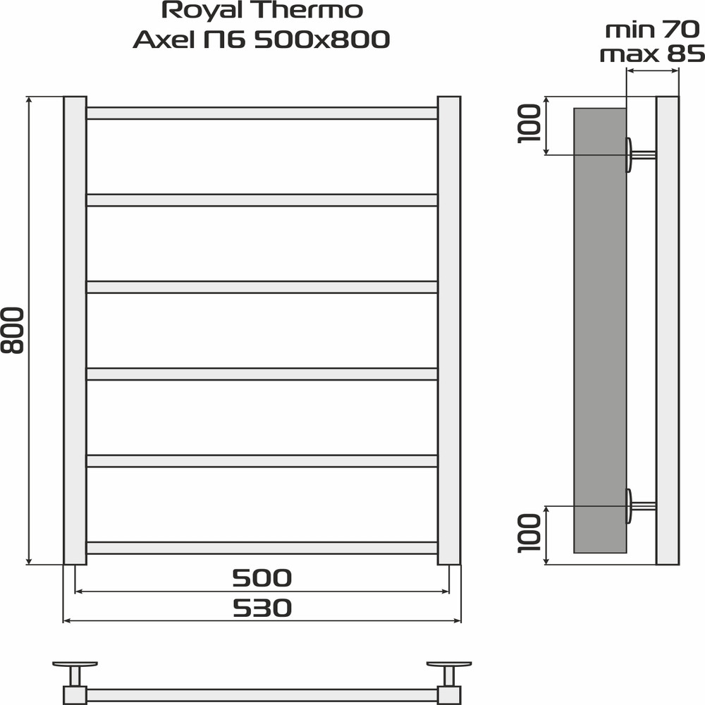 Полотенцесушитель Royal Thermo Axel П6 500х800 стальной — изображение 8