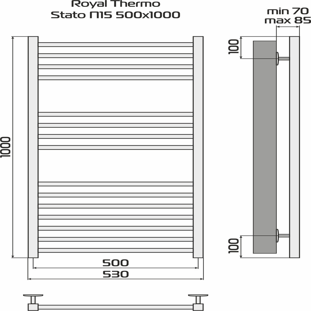 Полотенцесушитель Royal Thermo Stato П15 500х1000 белый — изображение 4