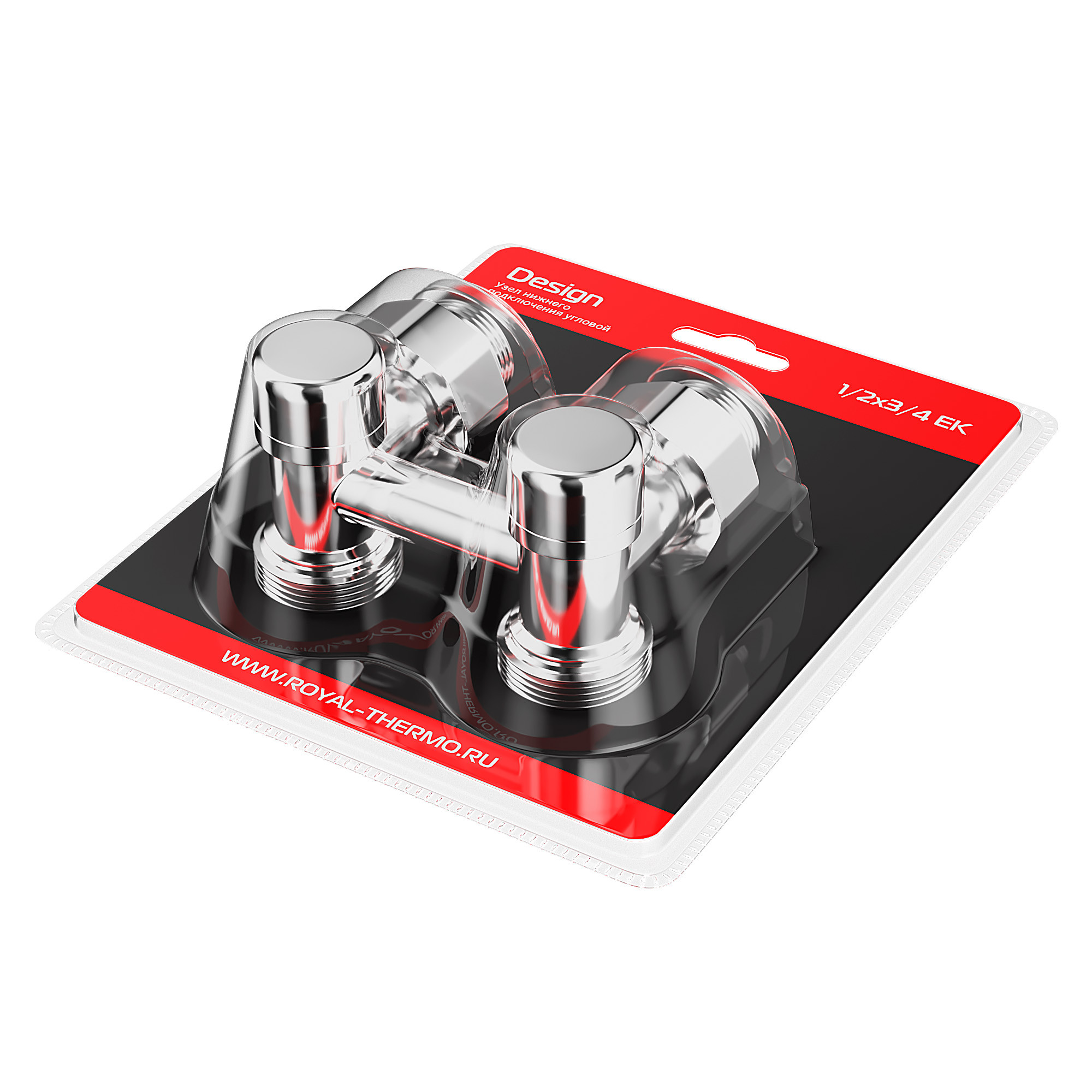 Узел нижнего подключения Royal Thermo Design угловой 1/2"х3/4" EK (хром) — изображение 5
