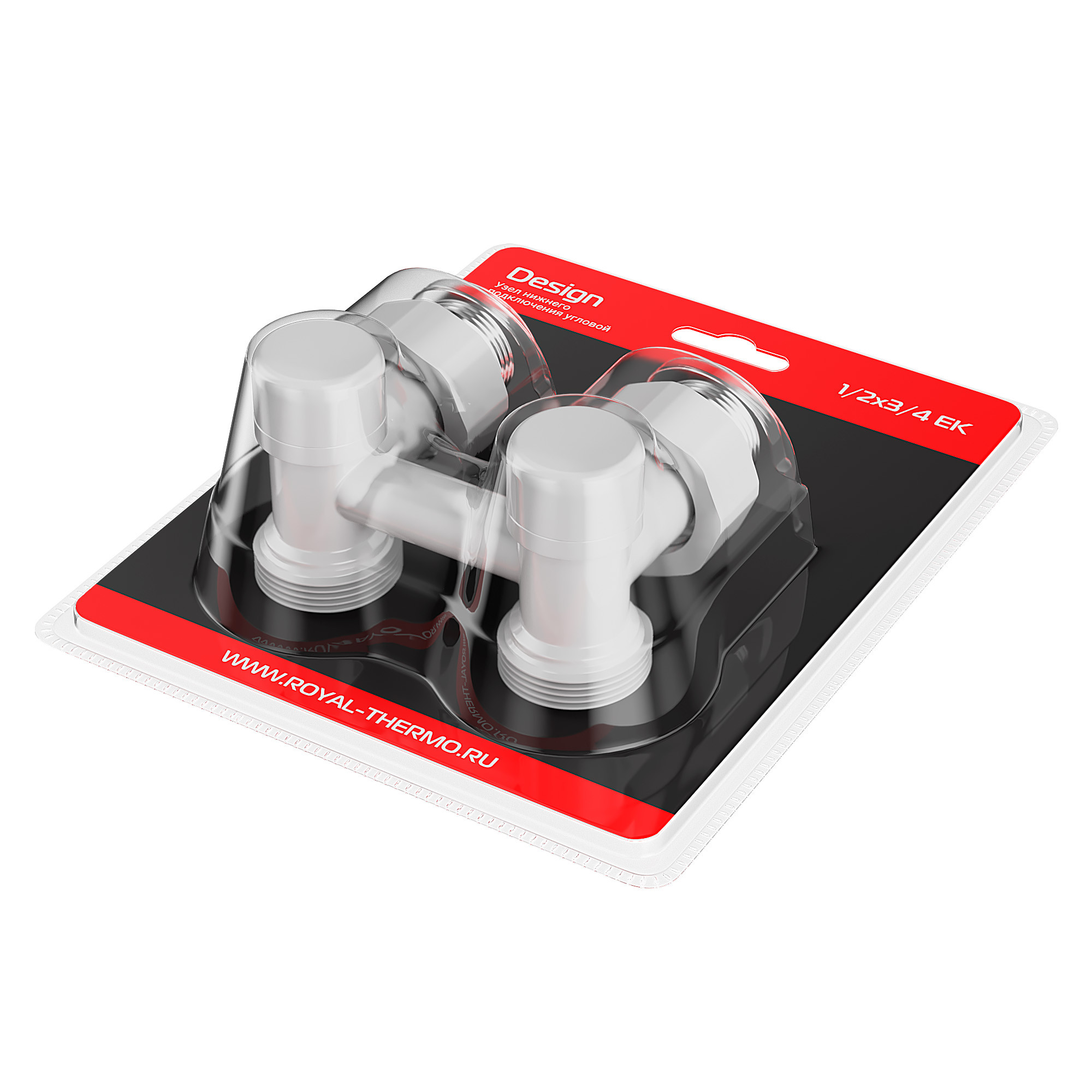 Узел нижнего подключения Royal Thermo Design угловой 1/2"х3/4" EK (белый) — изображение 5