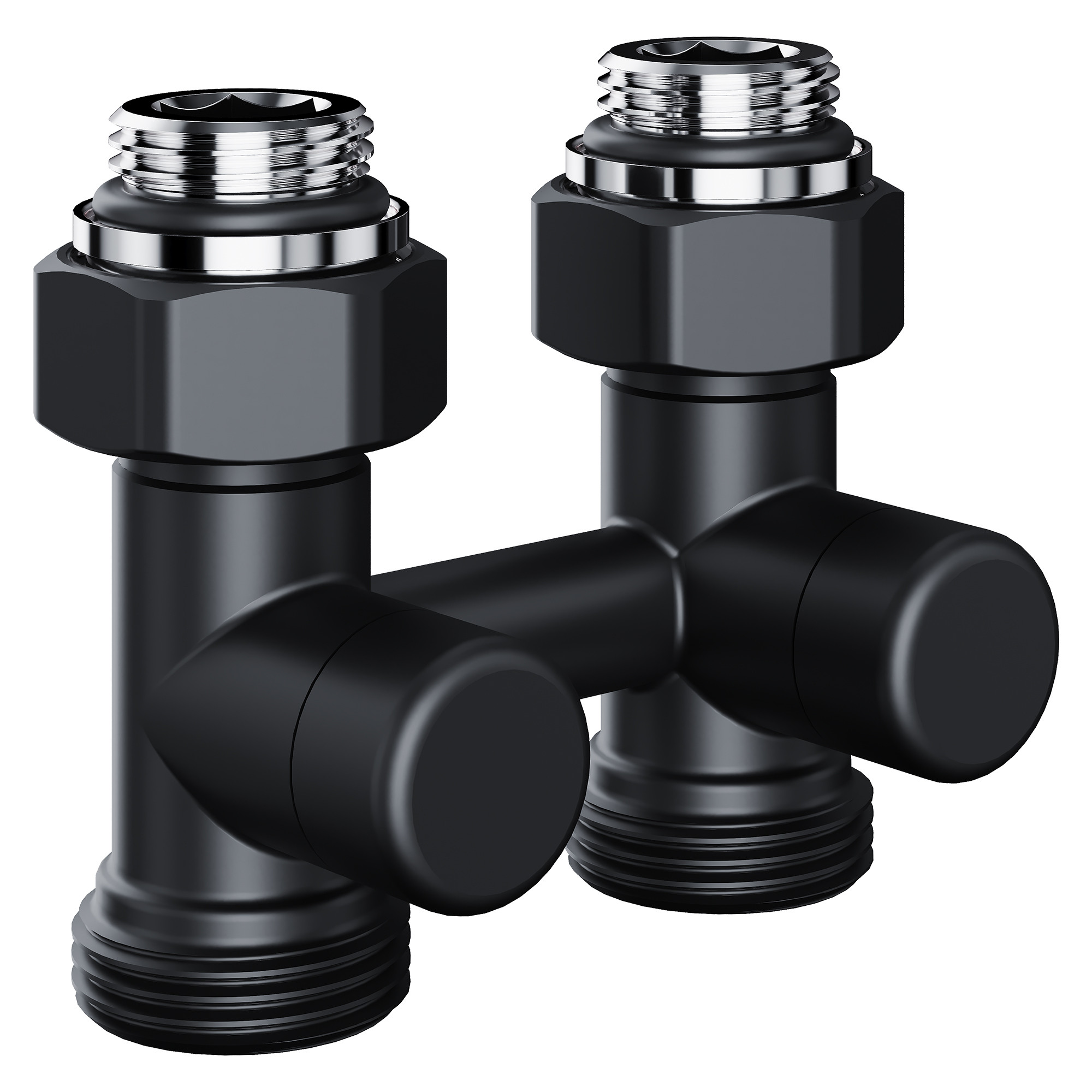 Узел нижнего подключения Royal Thermo Design прямой 1/2″х3/4″ EK (черный)
