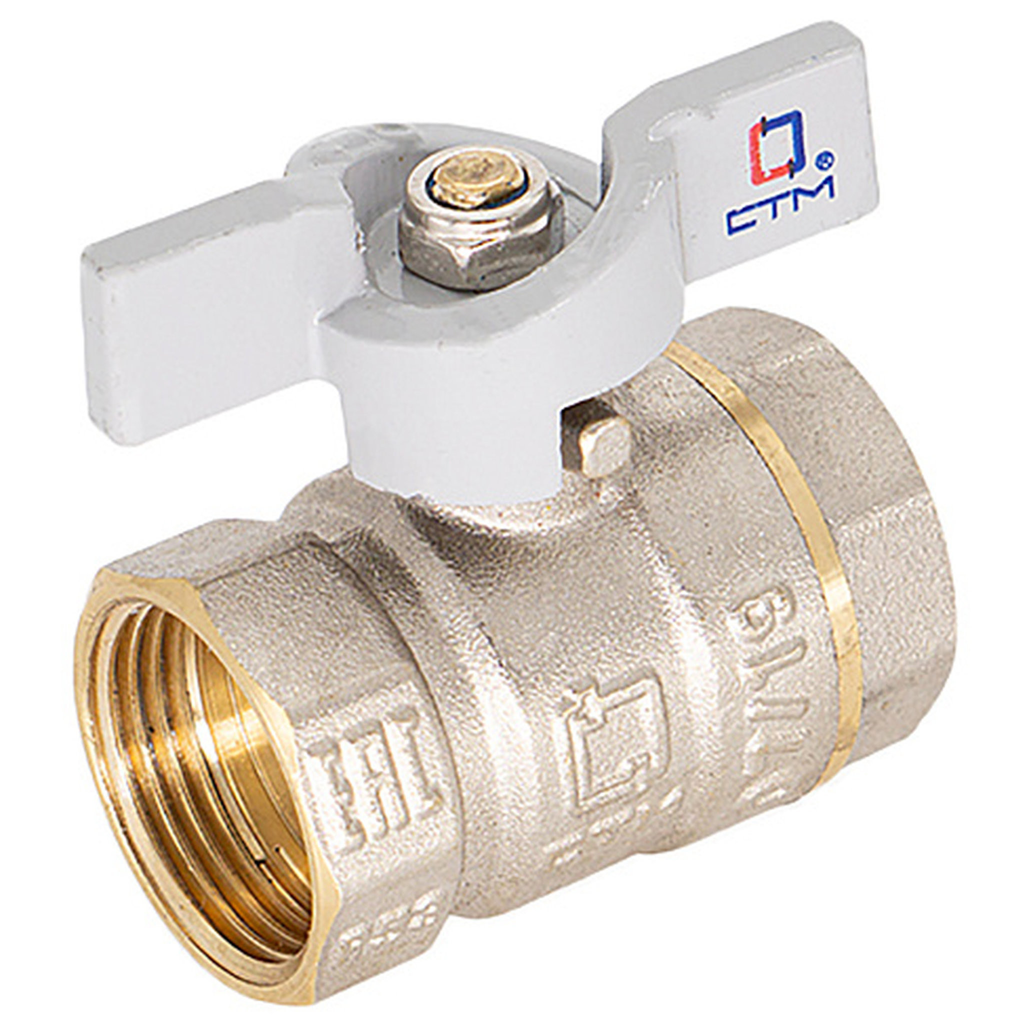 Кран шар. для воды 1/2″ г/г бабочка CTM СТАНДАРТ CWFFB012