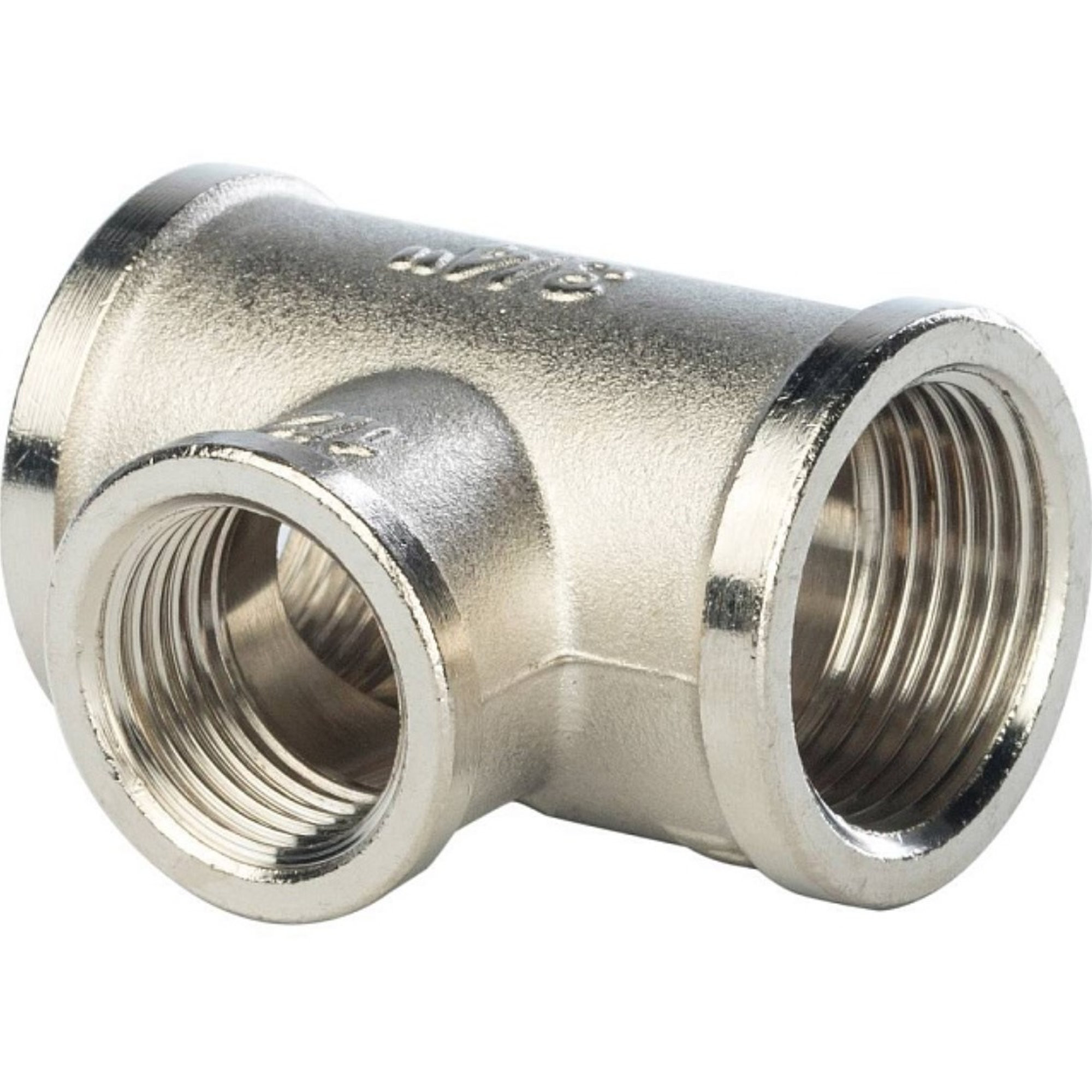 Тройник переходной STOUT никелированный ВВ 3/4″х1/2″х3/4″