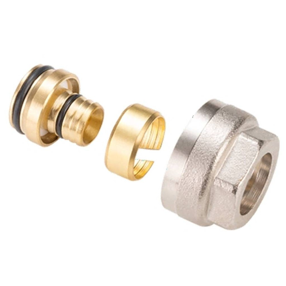 Фитинг обжимной MVI для полиэтиленовой и металполимерной трубы 16х2,0х1/2″ под евроконус