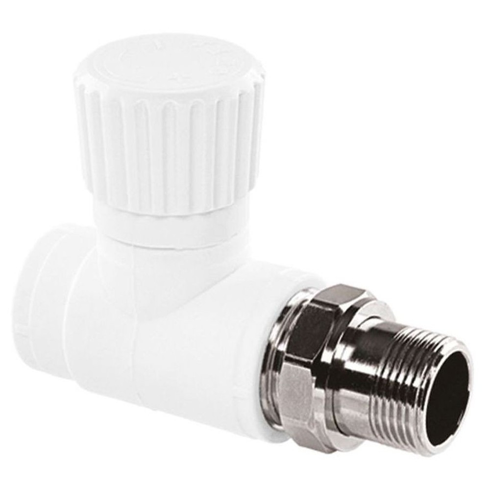 Вентиль TEBO бел. PP-R для радиаторов прямой 1v 20х1/2″ (10/60), арт. 030060401