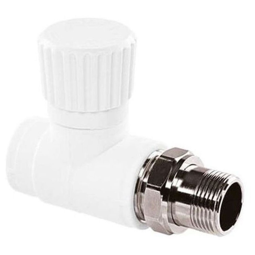 Вентиль TEBO бел. PP-R для радиаторов прямой 1v 25х3/4″ (5/50), арт. 030060404