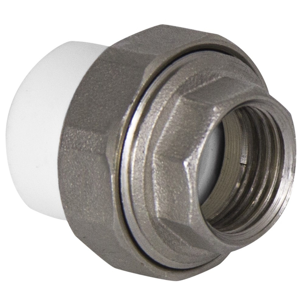 Муфта TEBO бел. PP-R комбин. разъемная (Американка) 32х1 1/4″ ВР O-ring