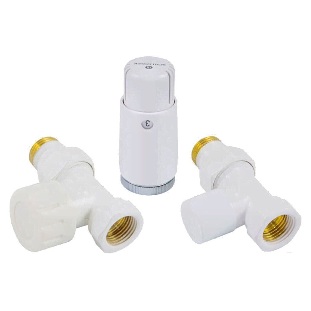 Комплект подключения SCHLOSSER STANDARD MINI 1/2″ прямой, белый, с термоголовкой MINI М30х1,5