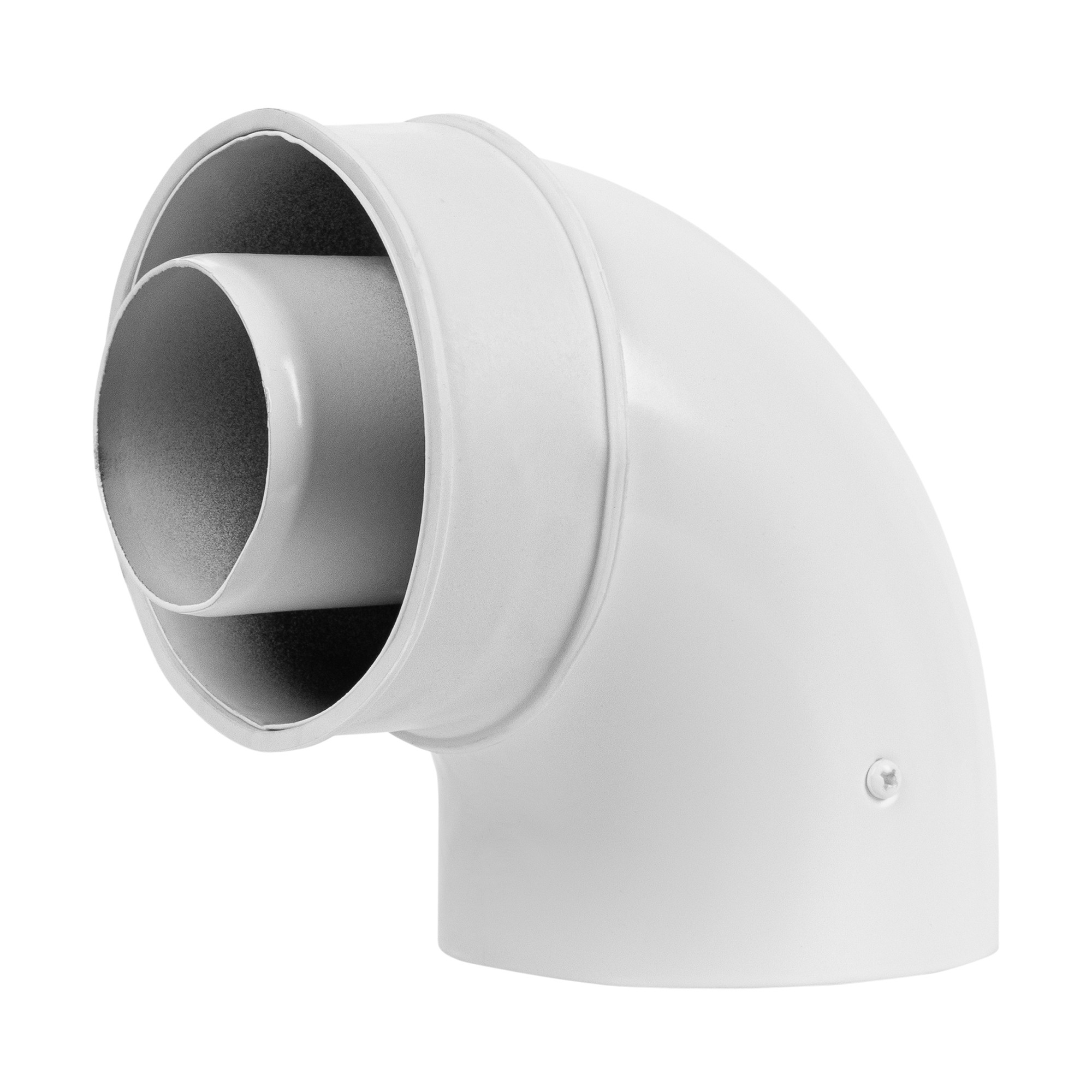 Отвод коаксиальный промежуточный Royal Thermo 60/100, 90 гр. M/M, подкл. через хомут — изображение 2