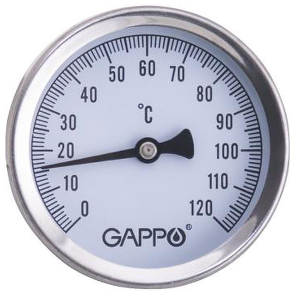 Термометр Gappo биметаллический накладной с пружиной 1"-2" x 0-120C — изображение 2