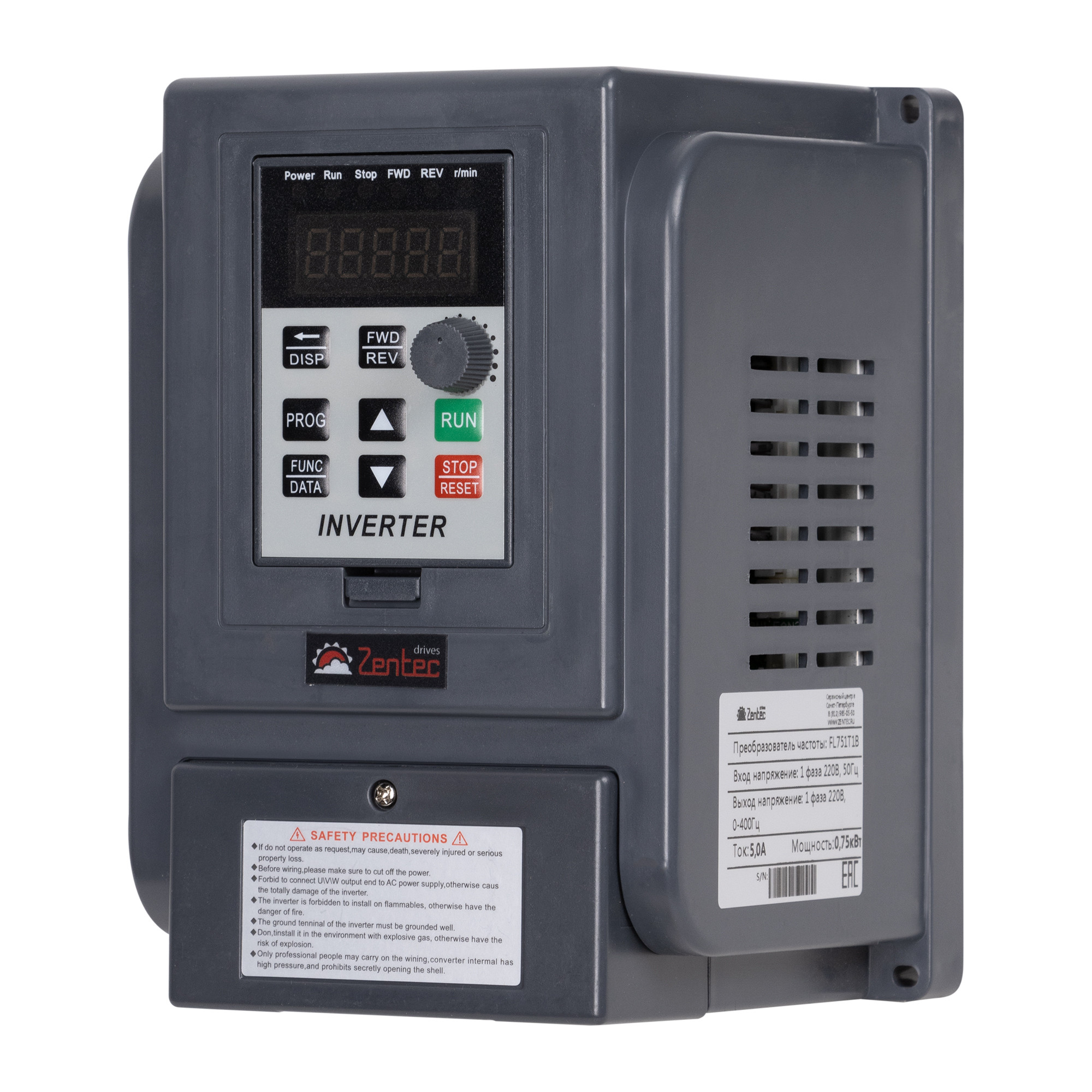 Преобразователь частоты Zentec FL751T1B (0,75кВт 1х220В) — изображение 3