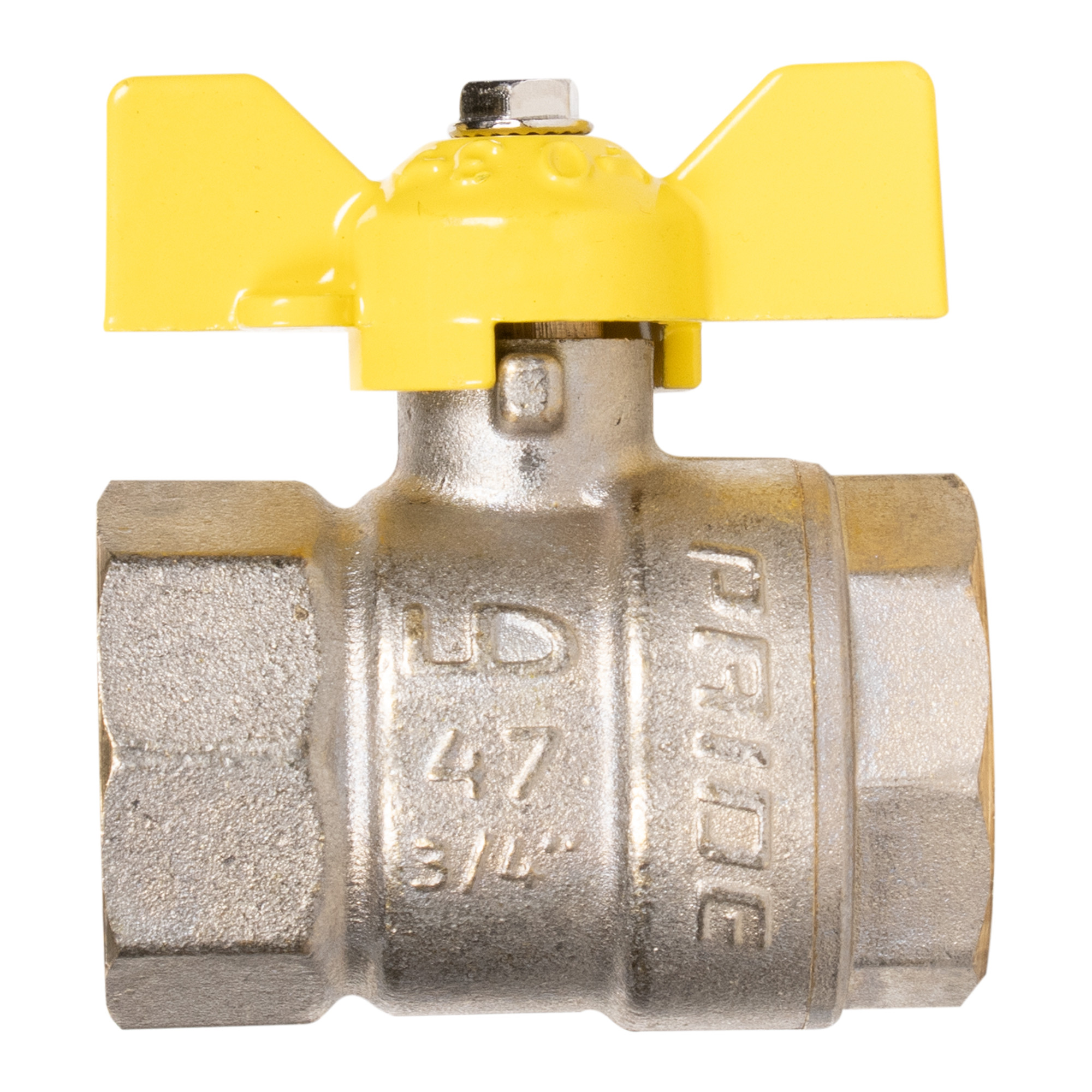 Кран шаровой латунный LD Pride 47.20.В-В.Б GAS (бабочка) — изображение 4
