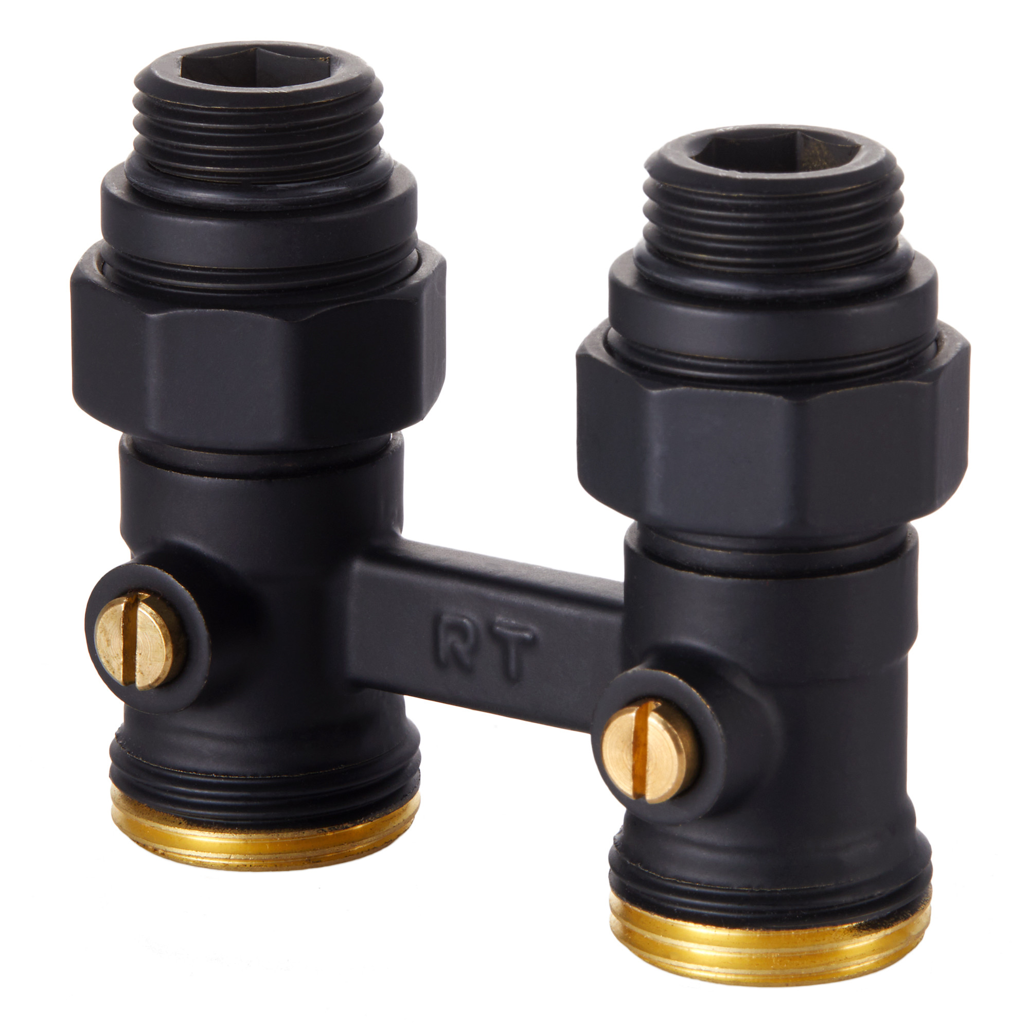 Узел нижнего подключения Royal Thermo прямой 1/2″х3/4″ EK (черный)