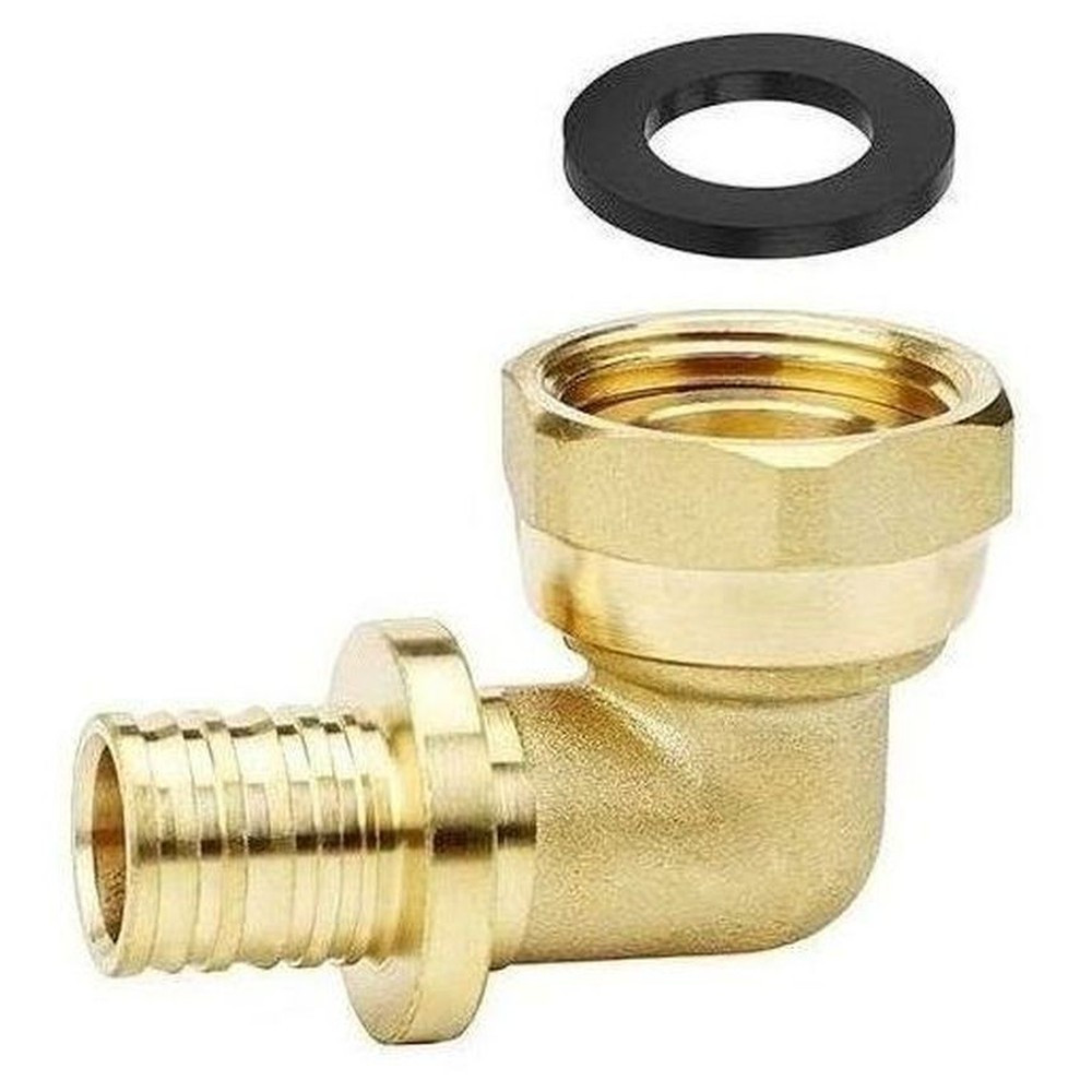 Угол VARMEGA Slide-fit 90 гр., ВР, 16×1/2″, с накидн. гайкой, аксиальный, латунь, VM51911