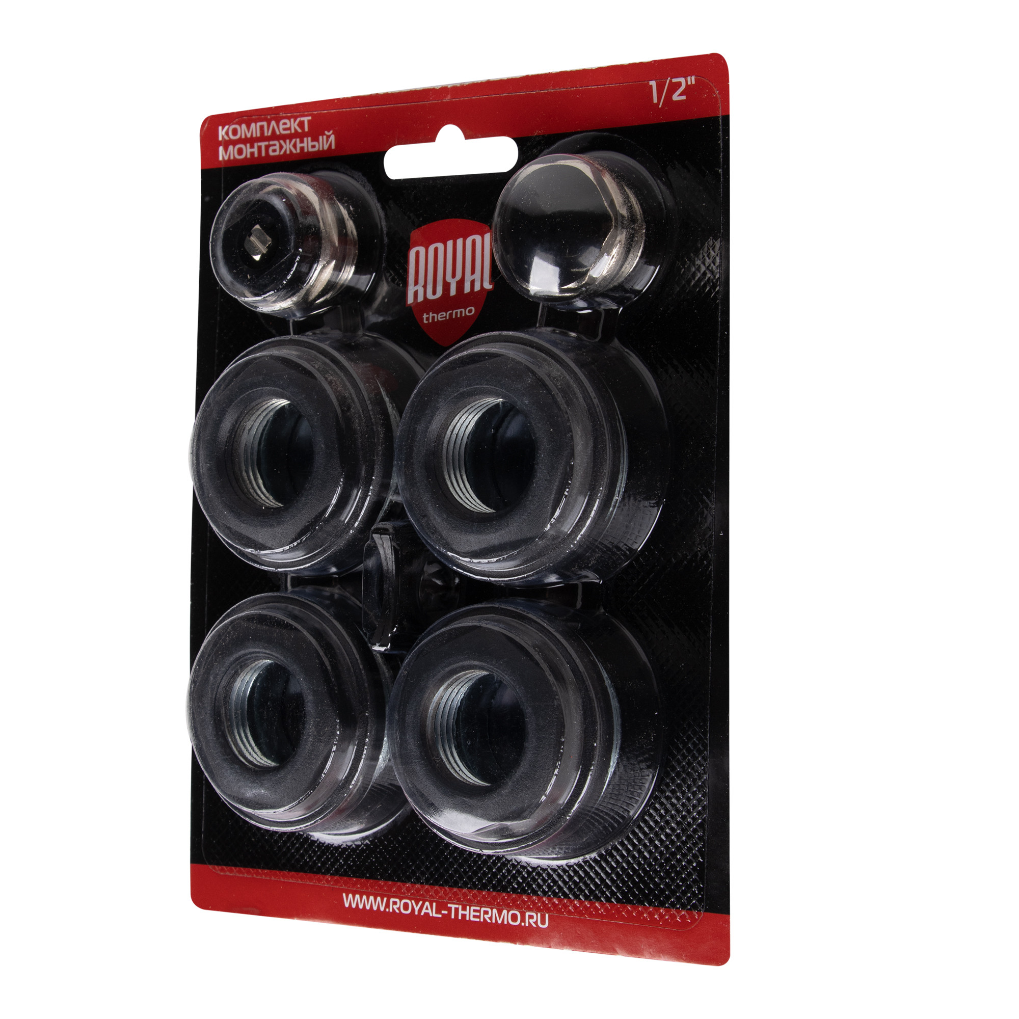 Комплект монтажный Royal Thermo 1”х 1/2″ черный