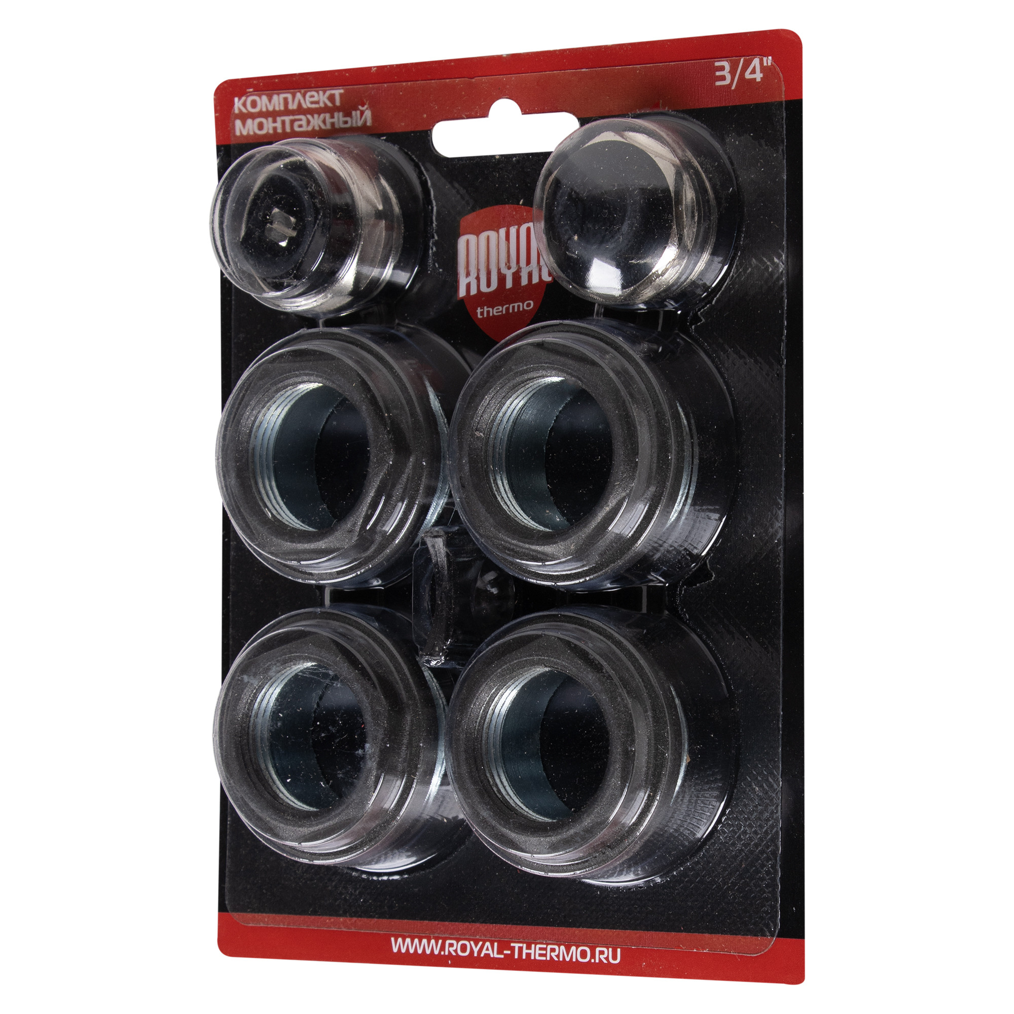 Комплект монтажный Royal Thermo 1”х 3/4″ черный