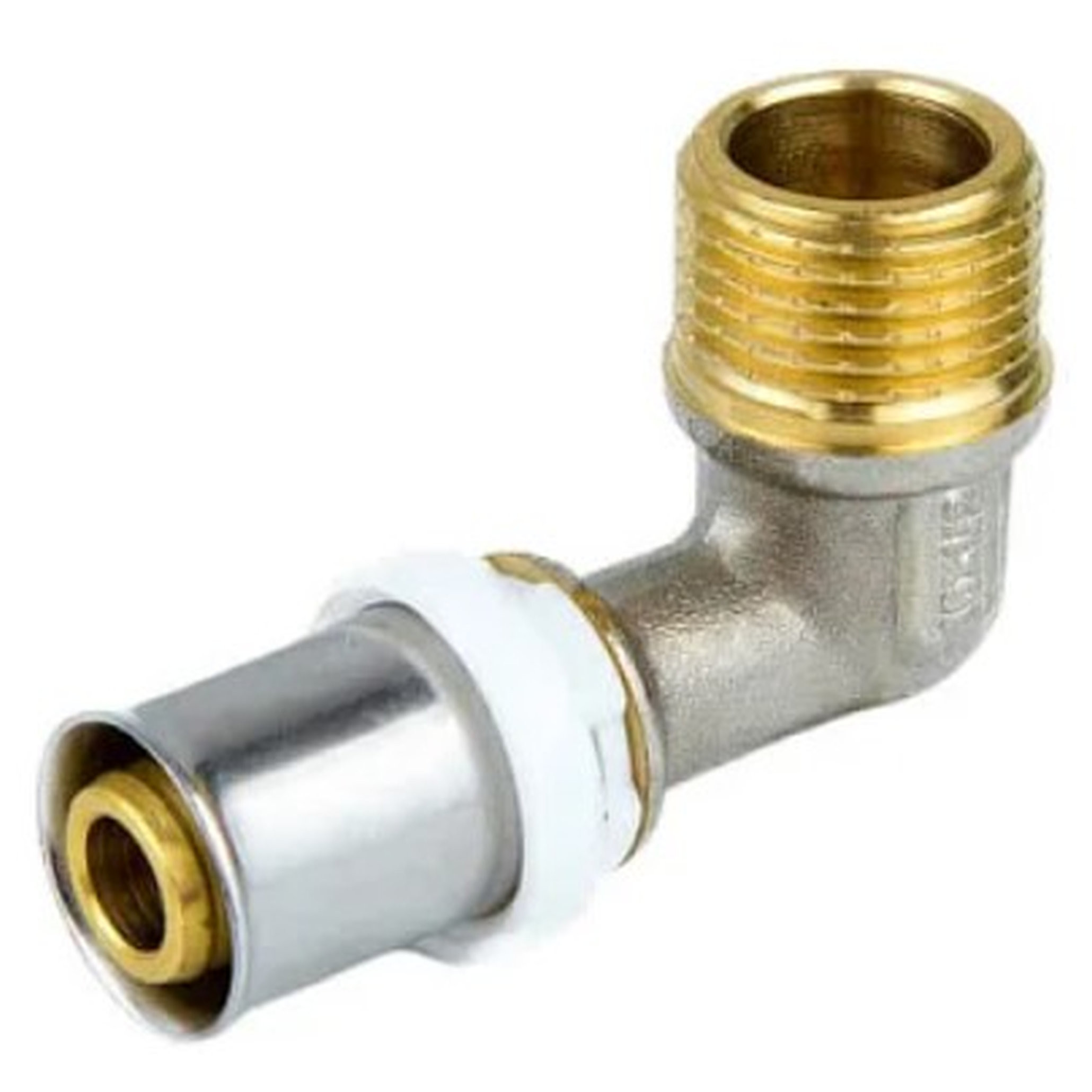 Угольник STI пресс латунь ДН 16х 1/2″х90гр НР