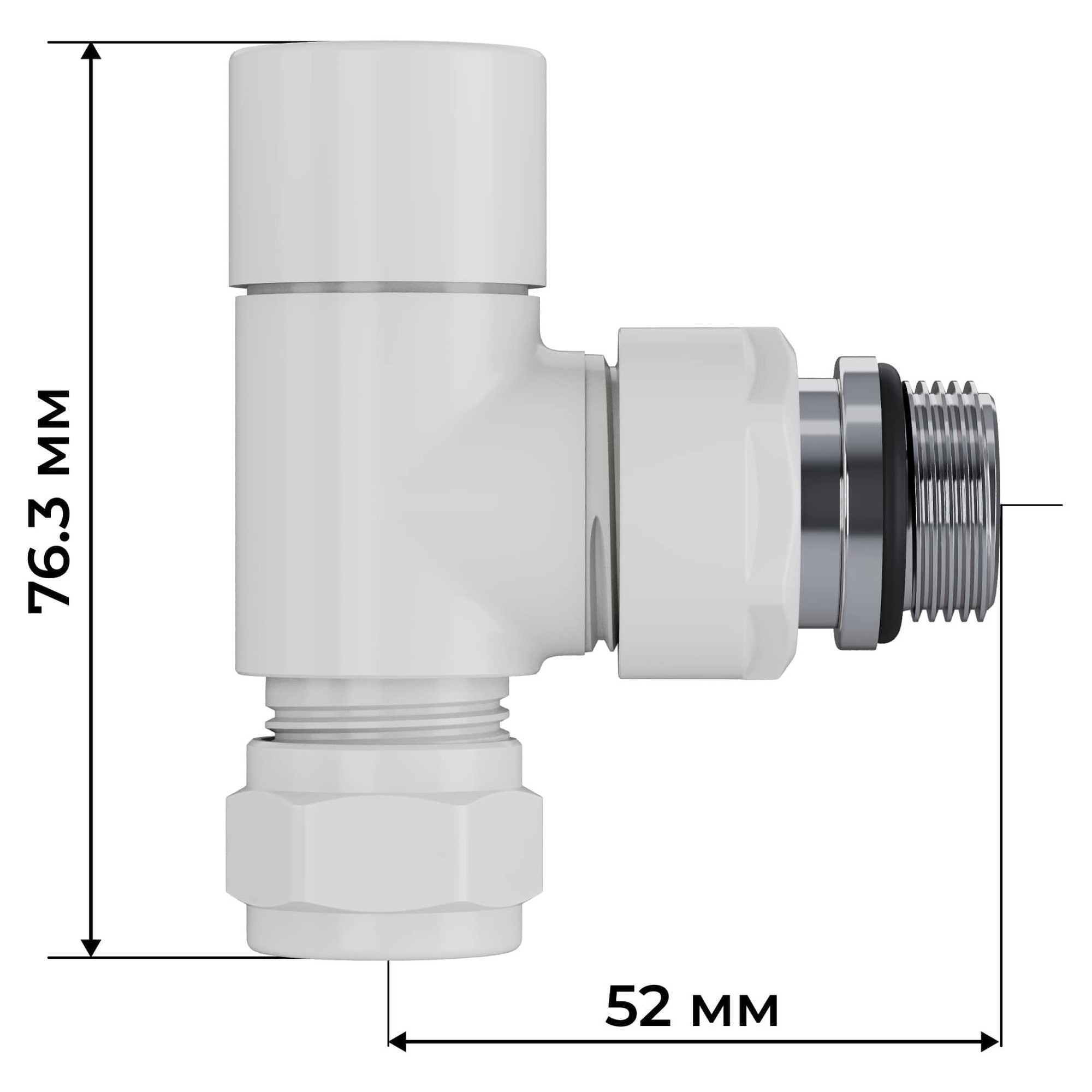 Набор термостатический осевой Royal Thermo Design Pro 15мм М30х1,5 (Белый) — изображение 6