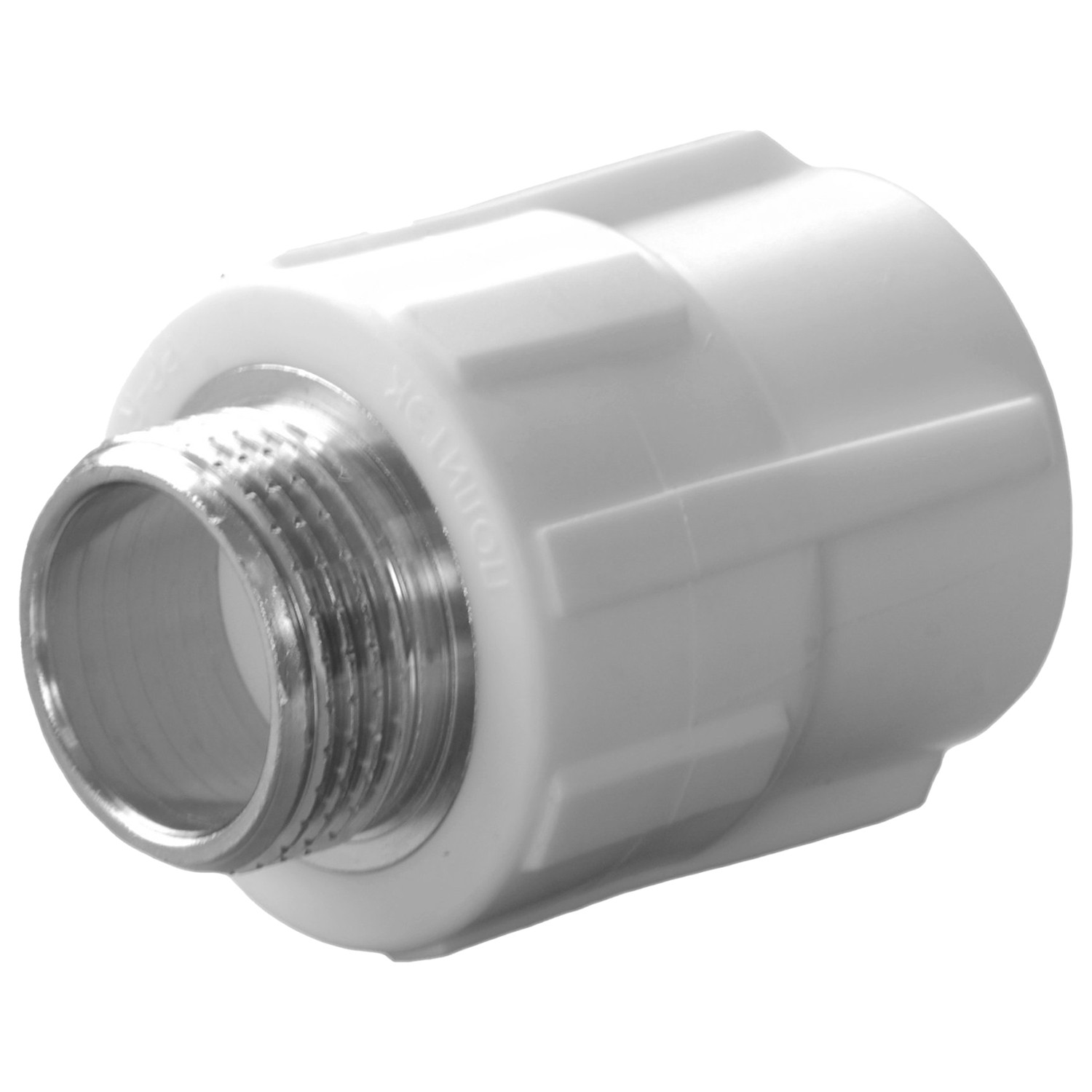 Муфта комбинированная полипропиленовая PPRC НР 20х3/4″ наружная резьба, белая