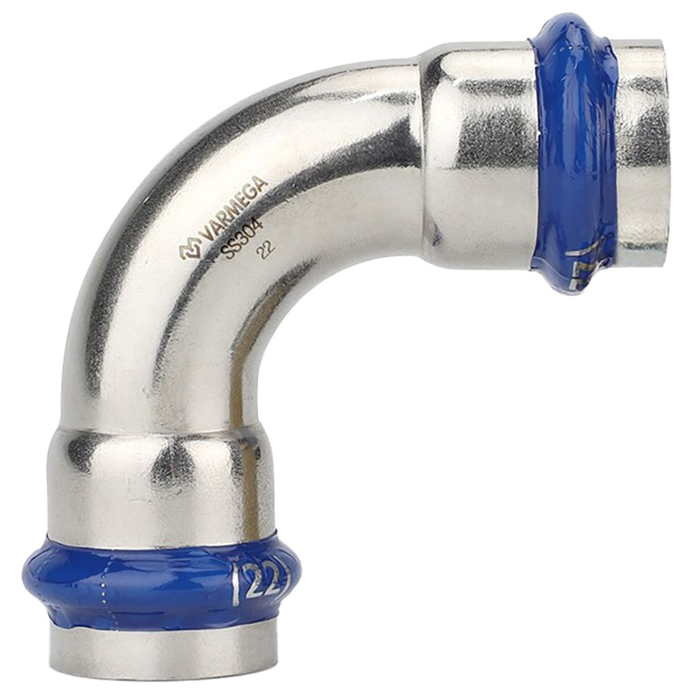 Угольник VARMEGA 90гр. двухраструбный Inox Press 42×42