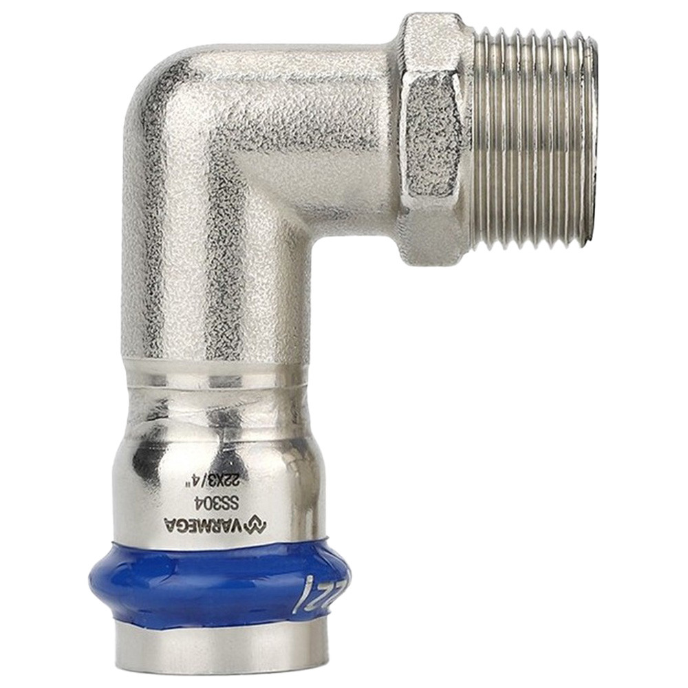 Угольник VARMEGA раструбный Inox Press НР 22×3/4″