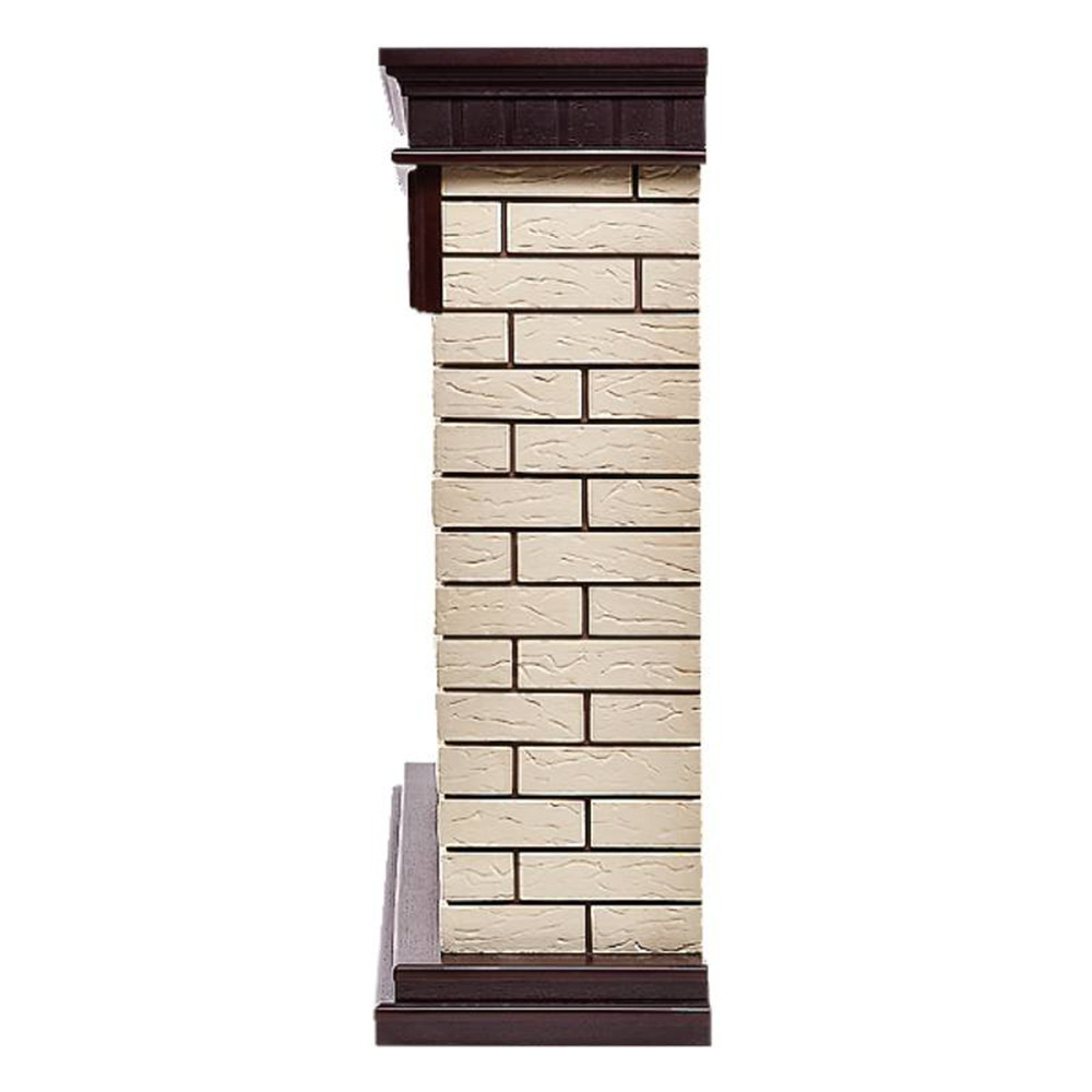 Каминокомплект: Биокамин Firelight BFP/P-2520, портал Bricks 25 камень бежевый, шпон темный дуб — изображение 3
