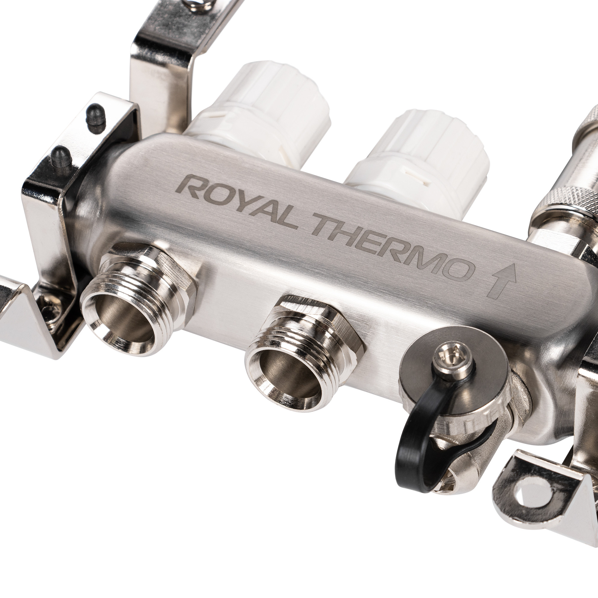 Коллектор Royal Thermo нерж. в сборе с расходомерами 1" ВР-3/4" НР с автомат. воздухоотвод-ми 2 вых. — изображение 7