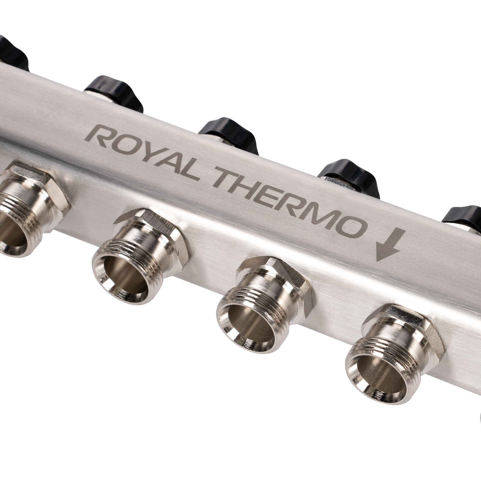 Коллектор Royal Thermo нерж. в сборе универсальный 1" ВР-3/4" НР с автомат. воздухоотвод-ми 10 вых. — изображение 6