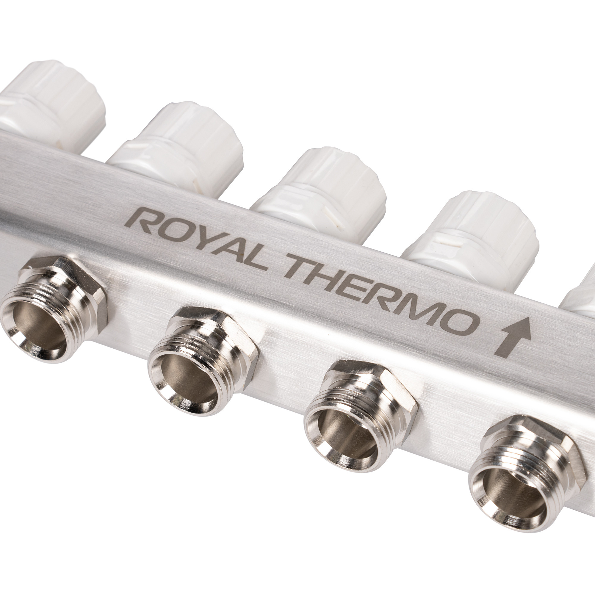 Коллектор Royal Thermo нерж. в сборе универсальный 1" ВР-3/4" НР с автомат. воздухоотвод-ми 7 вых. — изображение 7