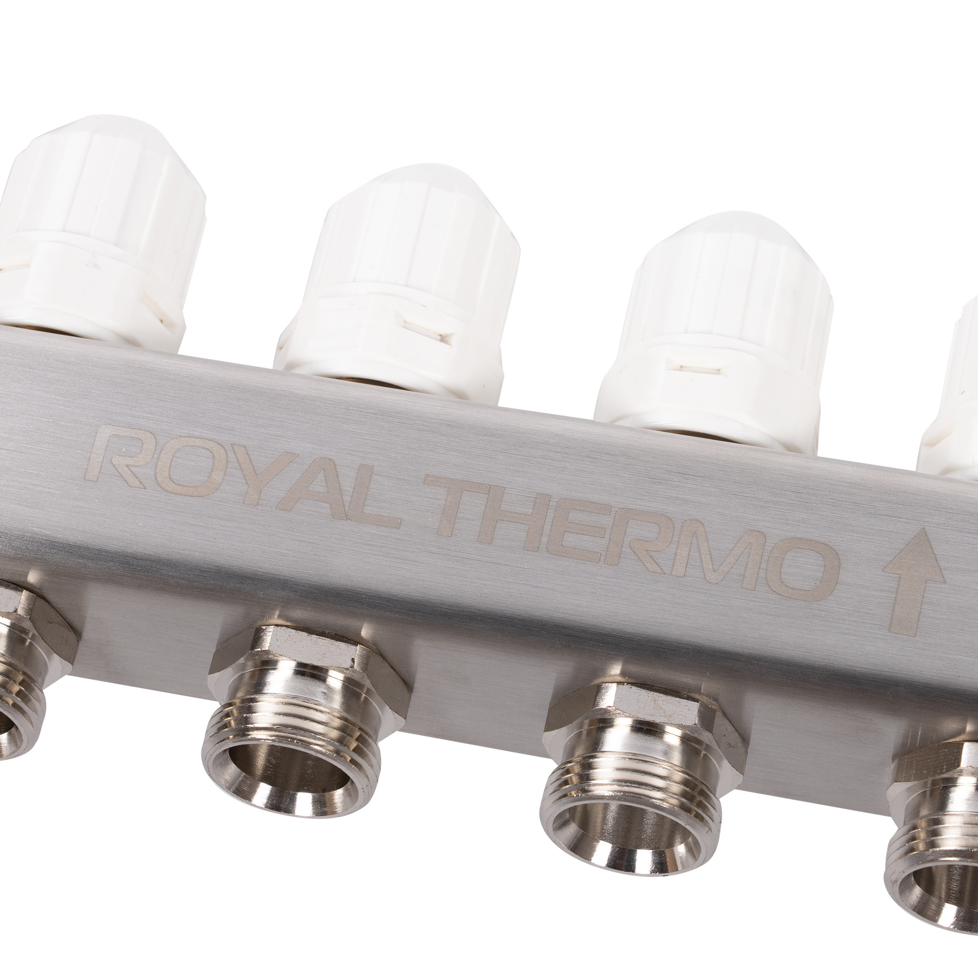 Коллектор Royal Thermo нерж. в сборе универсальный 1" ВР-3/4" НР с автомат. воздухоотвод-ми 8 вых. — изображение 7
