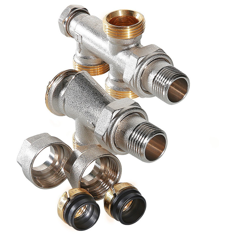 Узел бокового подключения при нижней разводке 1/2″х100х3/4″ (Valtec VT.225.K.N)(двухтруб)