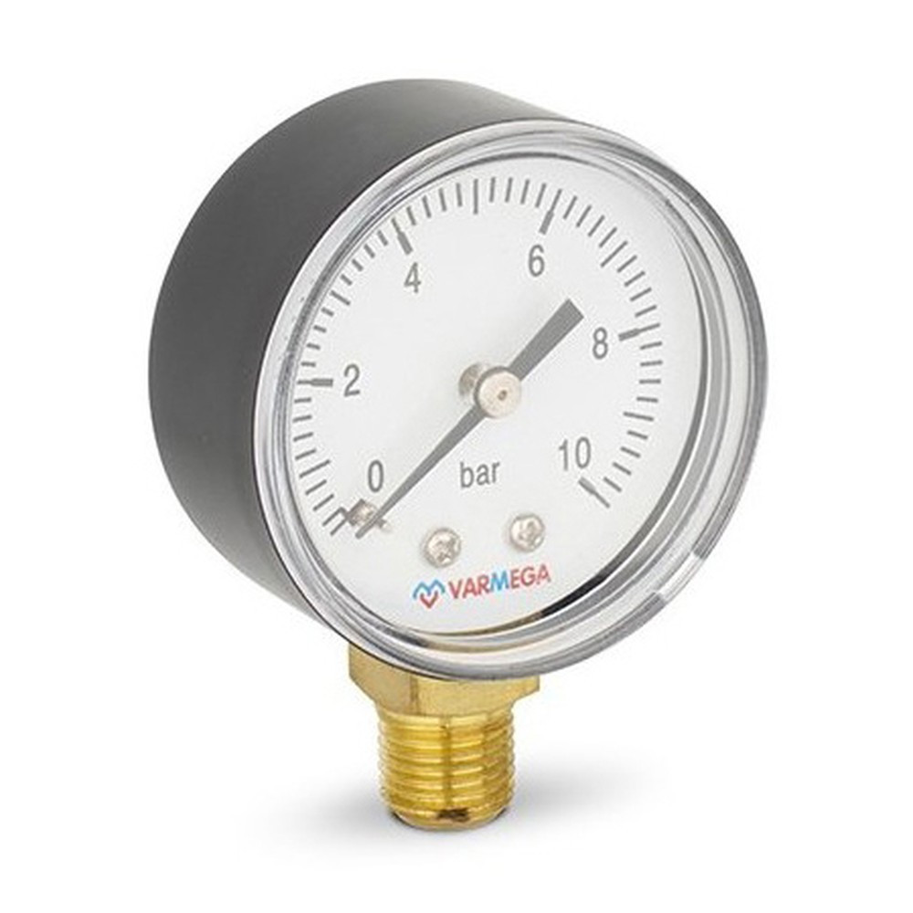 Манометр VARMEGA радиальный 50 мм, 10 бар, 1/4", VMMT10-501002 — изображение 2