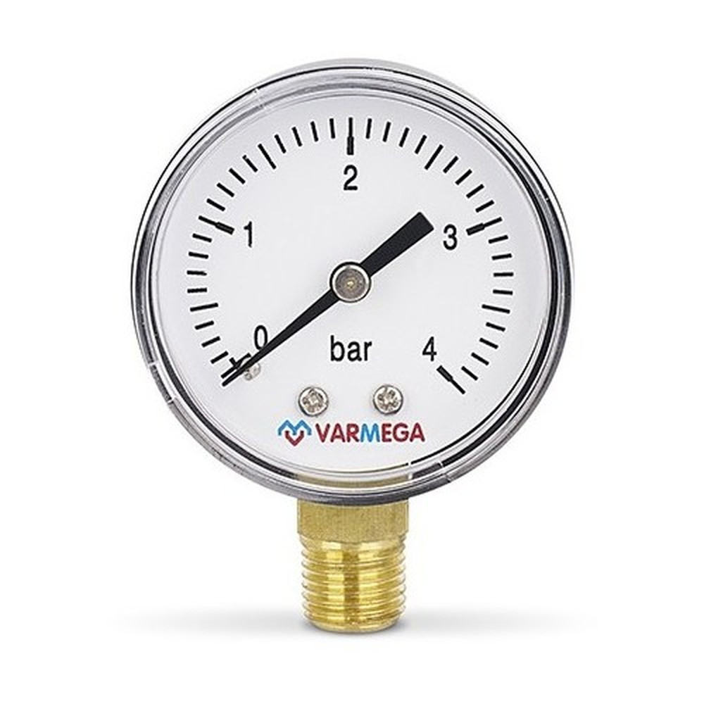 Манометр VARMEGA радиальный 50 мм, 4 бар, 1/4″, VMMT10-500402
