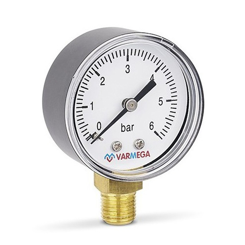 Манометр VARMEGA радиальный 50 мм, 6 бар, 1/4", VMMT10-500602 — изображение 2