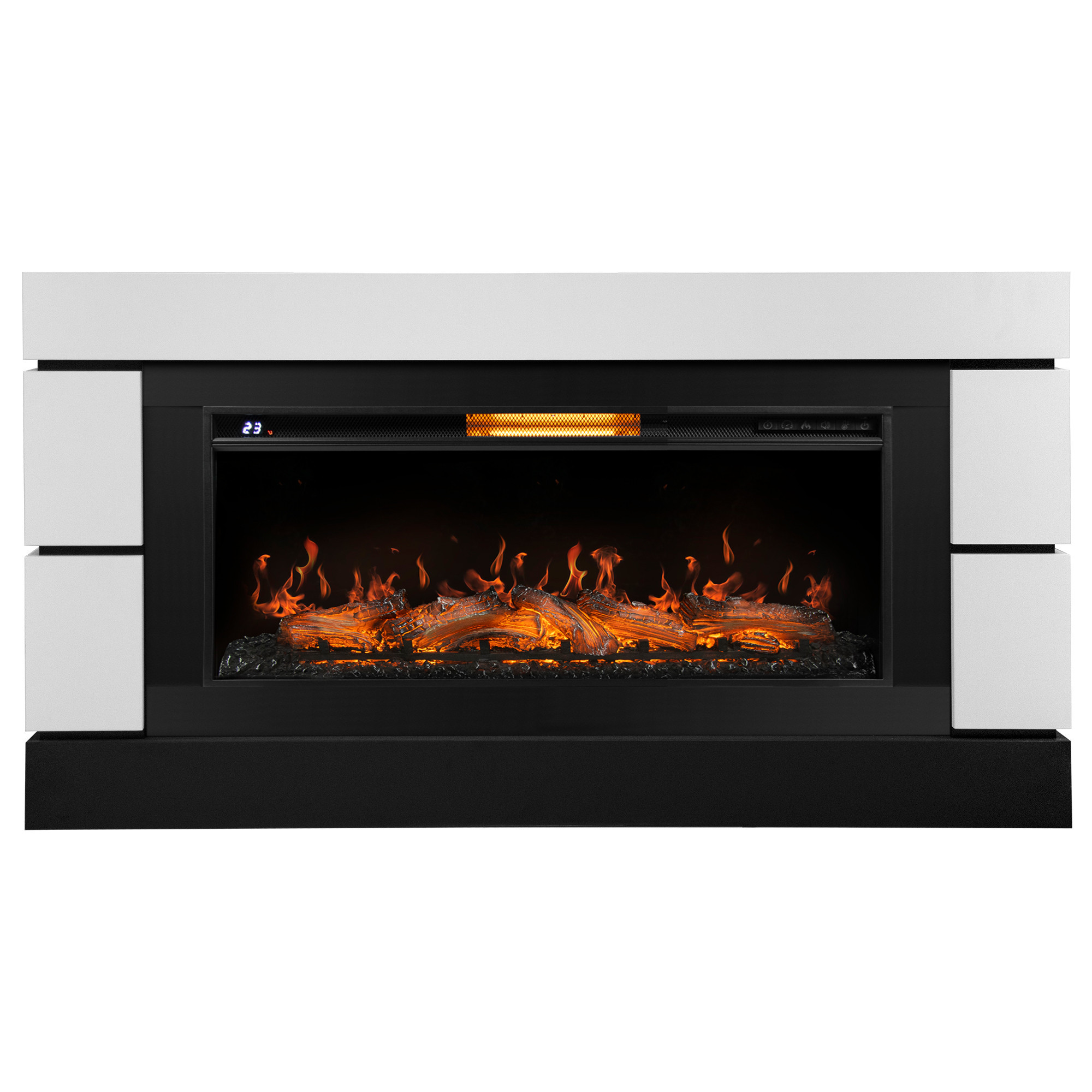 Каминокомплект: Очаг Royal Thermo Aurora RTFP/P-AR40LS, портал Moderno 42/40/36, белый, р/в — изображение 2
