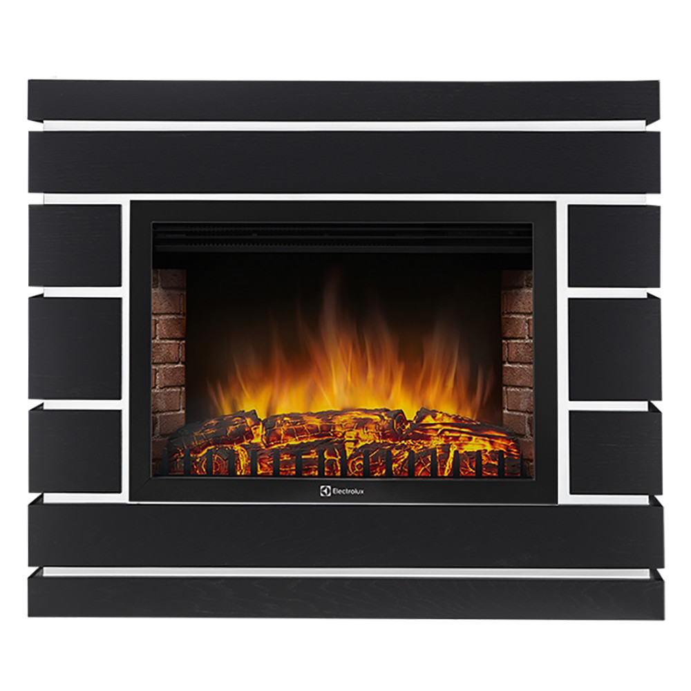 Каминокомплект: Очаг Electrolux EFP/P-3020LS N, портал Moderno 30 шпон чёрный дуб
