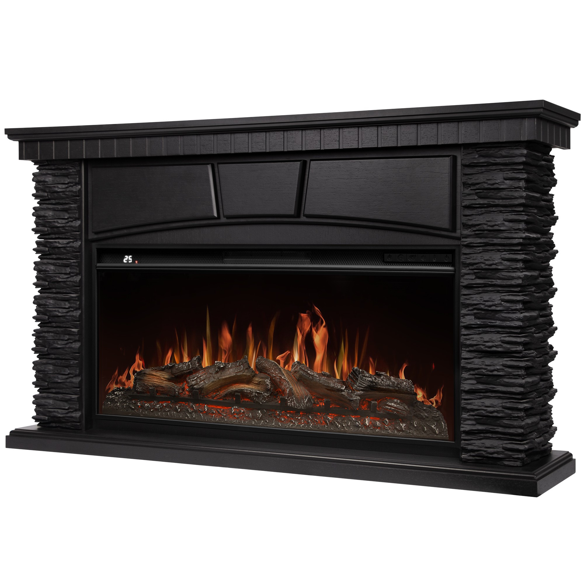 Портал Firelight Porto 40 камень черный шпон венге