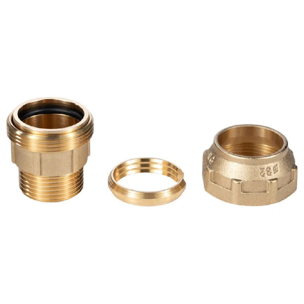 Муфта латунная BELAMOS компрессионная 1″НР×32мм, MUK32х1 — изображение 2