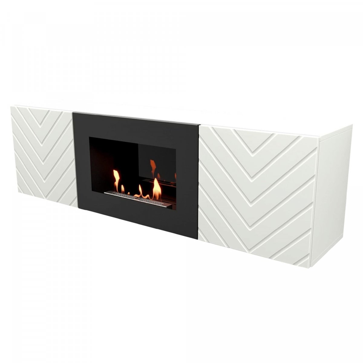 Тумба с биокамином Firelight BFP/P-1400V белая