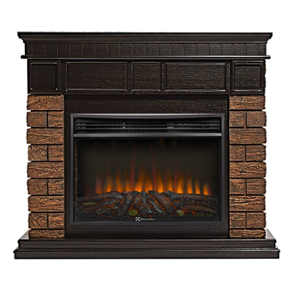 Каминокомплект: Очаг Electrolux 3320RLS N, портал Bricks Wood 30 кам. кор. шп. т.д — изображение 2