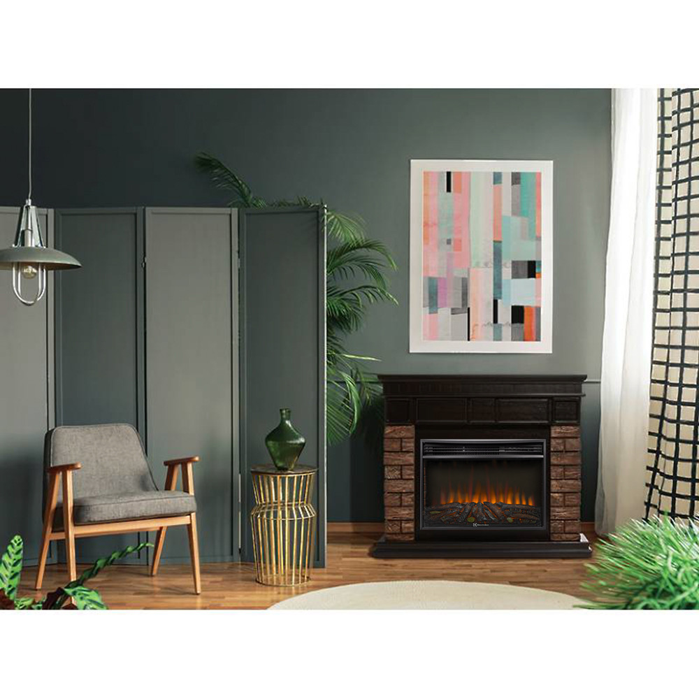 Каминокомплект: Очаг Electrolux 3320RLS N, портал Bricks Wood 30 кам. кор. шп. т.д — изображение 4