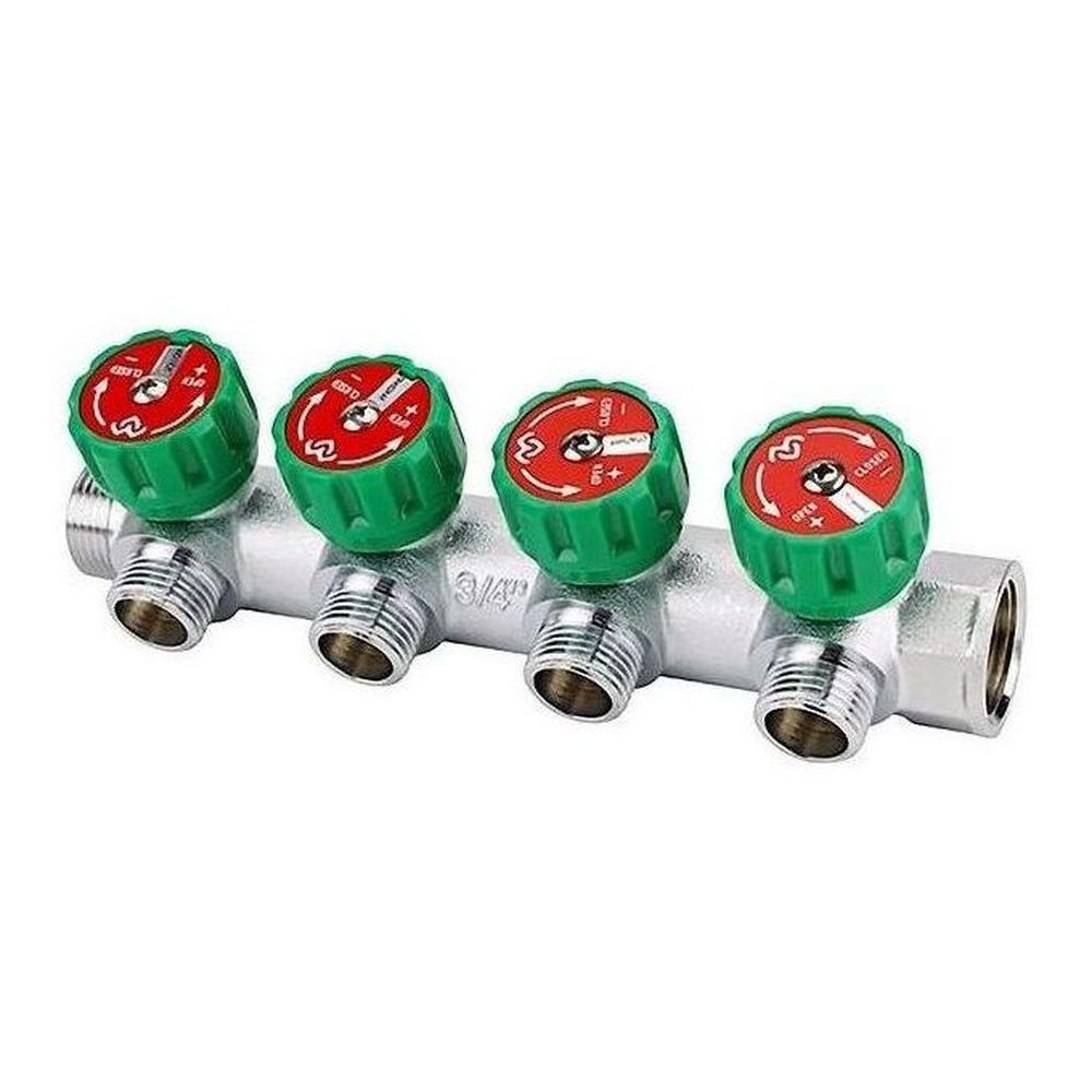 Коллектор регулирующий VARMEGA 3/4″ 4 х 3/4″ЕК хромированный VMMM01-C05154