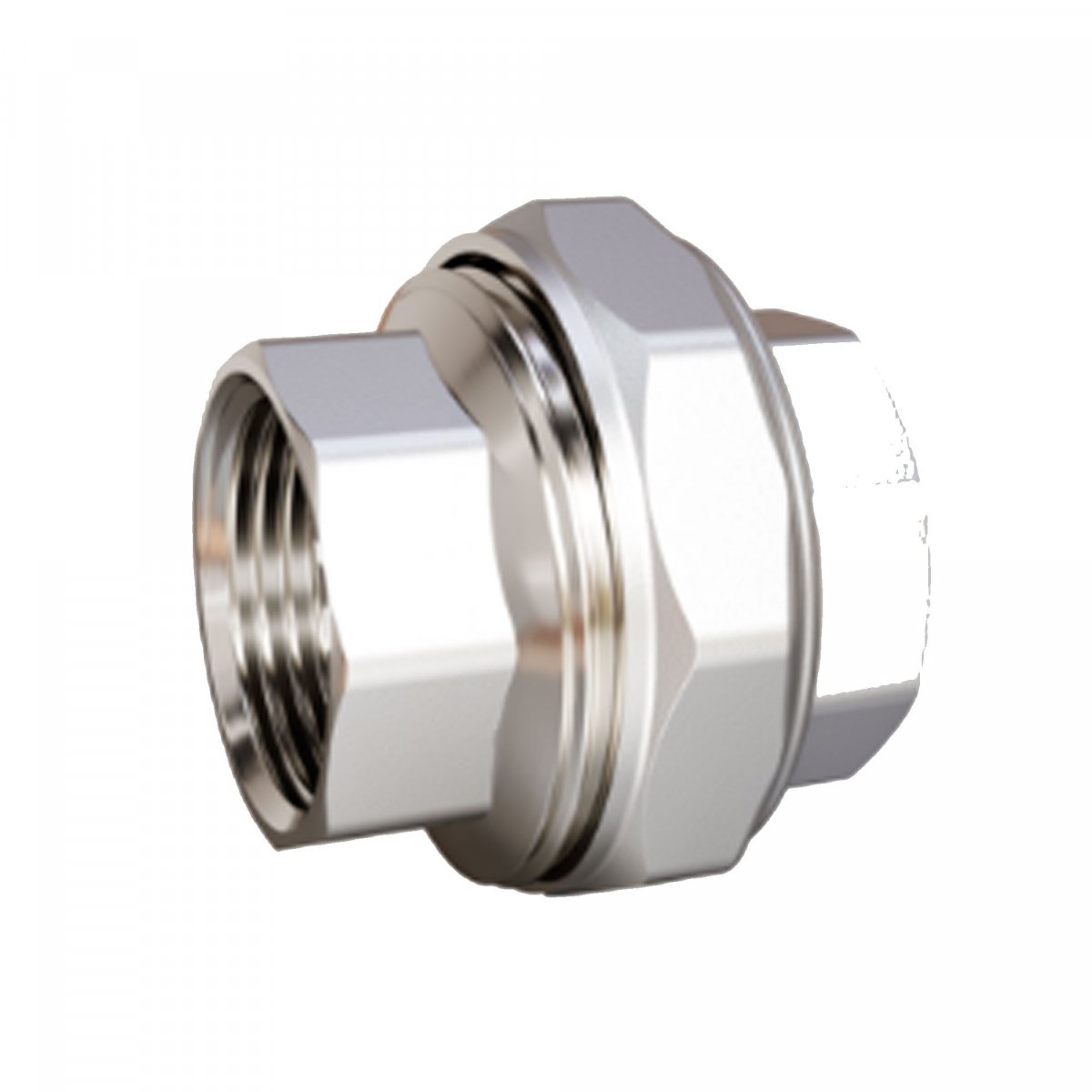 Муфта разъемная (американка) LD DN25 (1″) ВР/ВР латунь никель с биркой