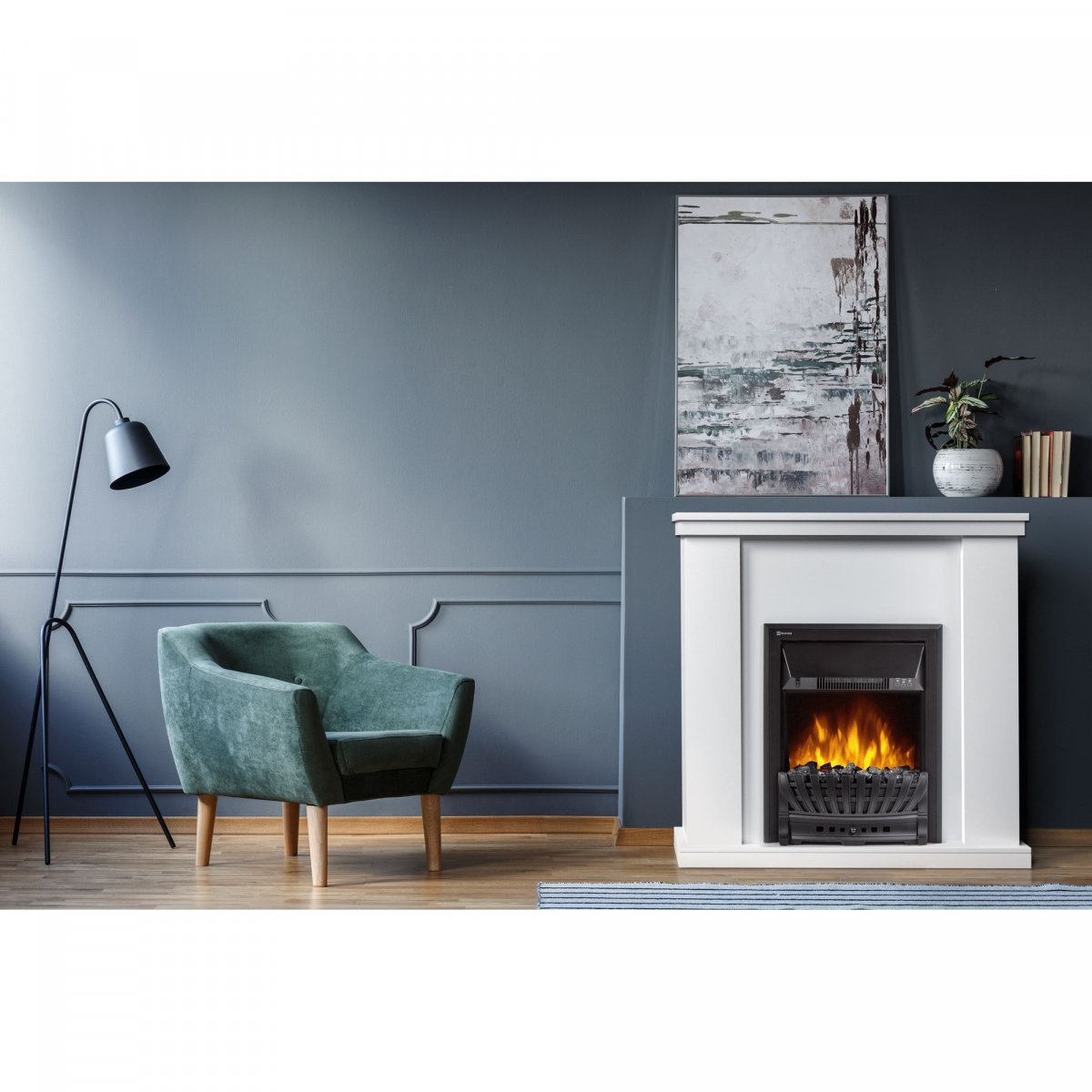 Каминокомплект Firelight: Очаг Classic EFP/P-1020LS, портал Uno Classic белый — изображение 7