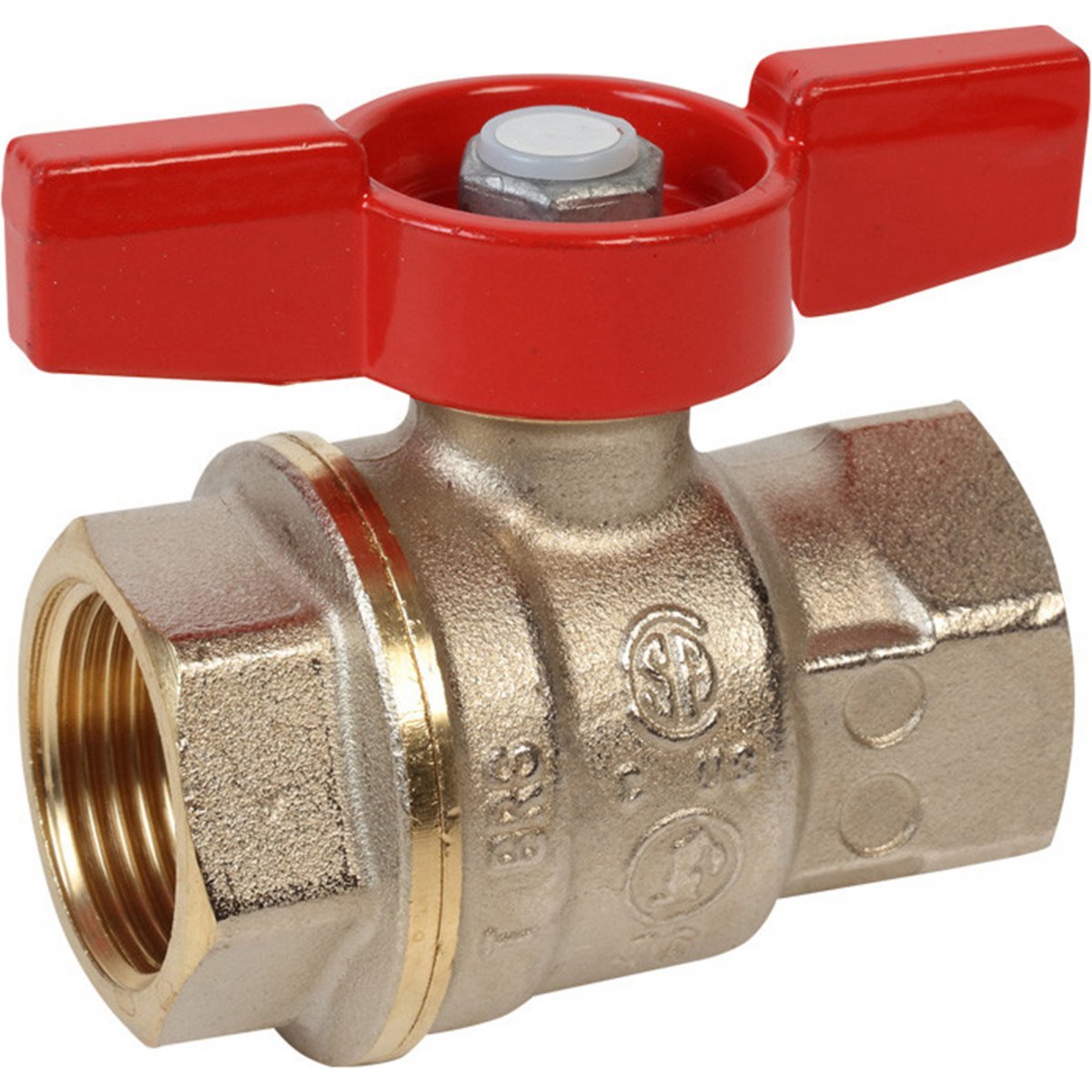 Кран шаровой Giacomini DADO ВР-ВР 1/2″ ручка-бабочка, красный, латунь, R911X023